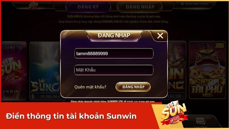 Tài khoản Sunwin phân biệt chữ hoa và chữ thường, người chơi cần lưu ý nhập đúng