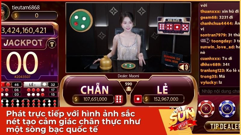 Mỗi trò chơi đều được phát trực tiếp với hình ảnh sắc nét, mang lại cảm giác chân thực như đang ngồi tại một sòng bạc quốc tế.