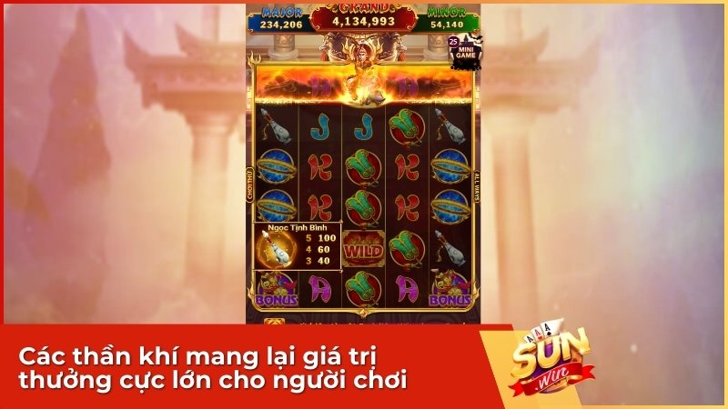 Các thần khí mang lại giá trị thưởng cực lớn cho người chơi