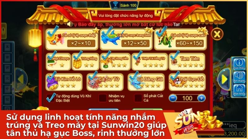 Làm chủ tính năng Nhắm trúng và Treo máy tại Sunwin20 – Tuyệt kỹ săn Boss, quét sạch đại dương cho tân thủ