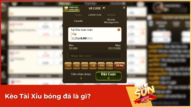 Kèo Tài Xỉu tập trung vào dự đoán tổng số bàn thắng của trận đấu, cách cược đơn giản và dễ theo dõi diễn biến trên sân