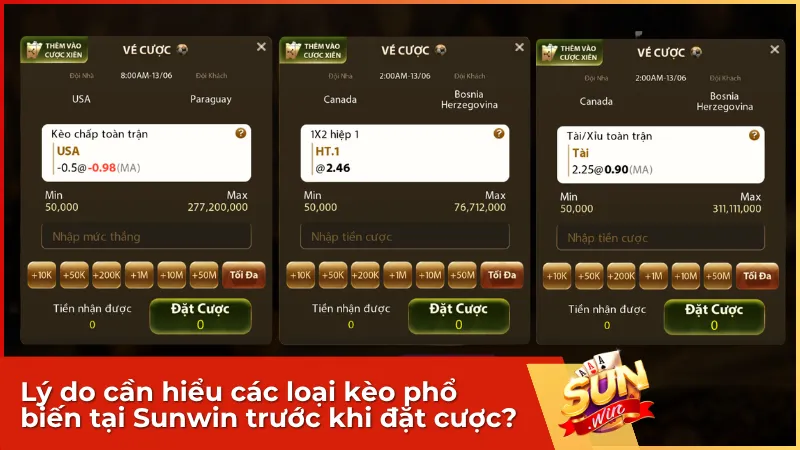 Hiểu rõ các loại kèo phổ biến tại Sunwin giúp người chơi lựa chọn hình thức cược phù hợp