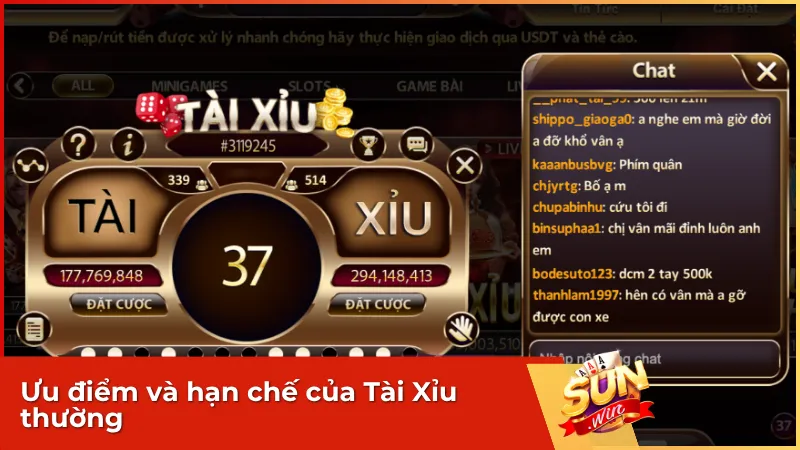 Tài Xỉu thường được nhiều người lựa chọn nhờ thao tác nhanh, giao diện đơn giản và phù hợp với những ai yêu thích lối chơi gọn gàng, dễ tiếp cận